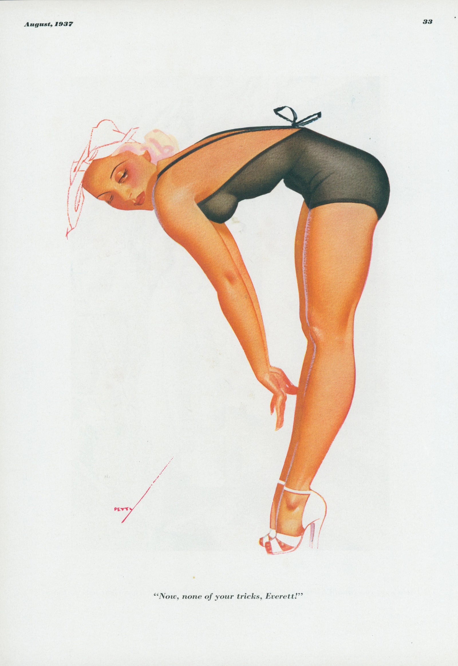 None of Your Tricks by George Petty - Original Vintage Illustration