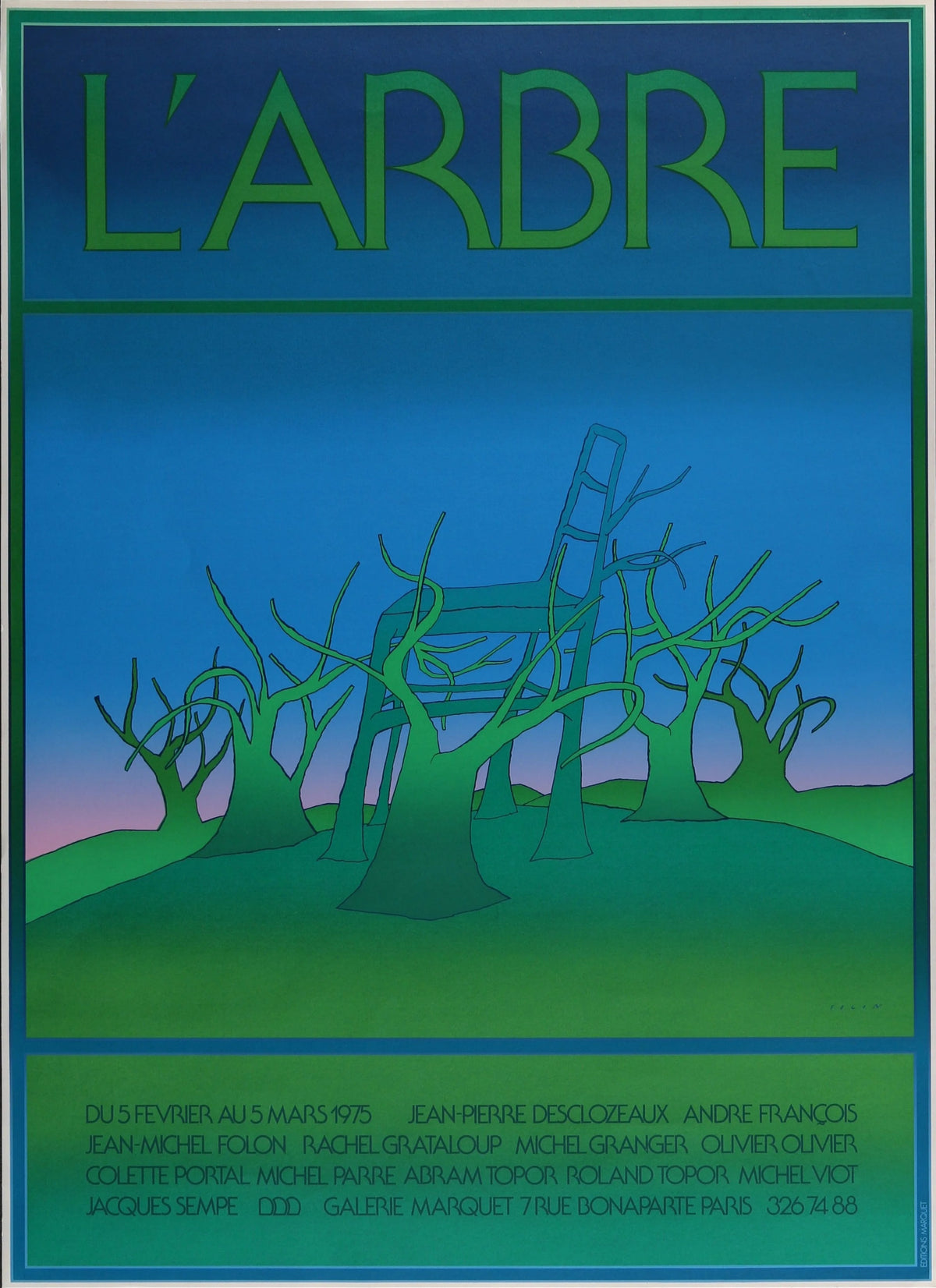 L'Arbe, Jean-Michel Folon - Original Vintage Poster