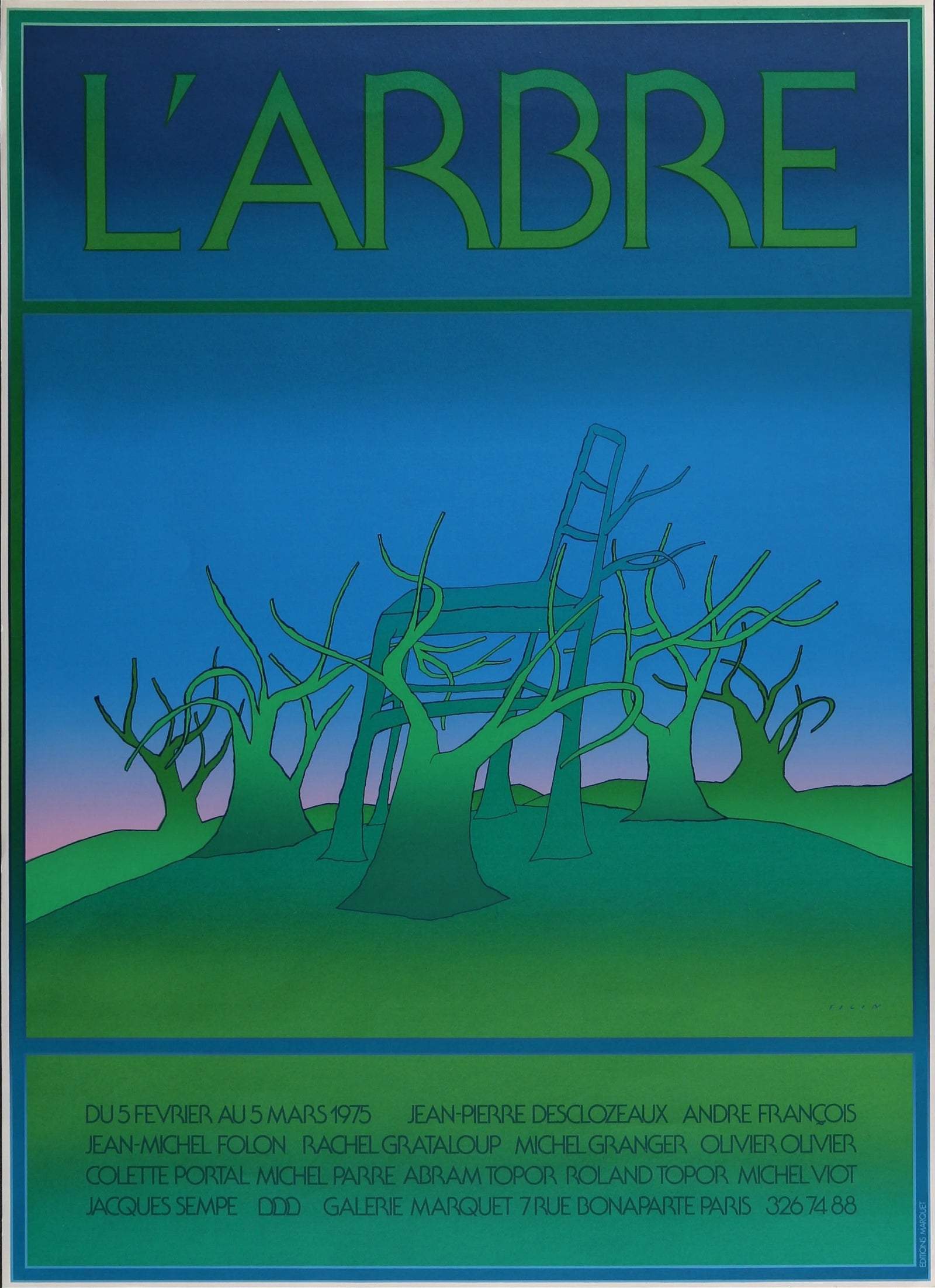 L'Arbe, Jean-Michel Folon - Original Vintage Poster