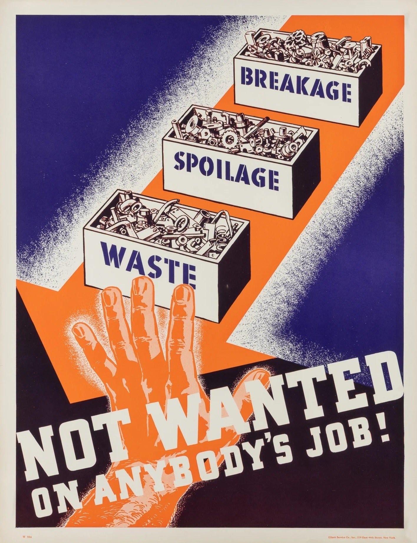 Not Wanted on Anybody's Job!- WWII Workplace Propaganda - Original Vintage Poster
