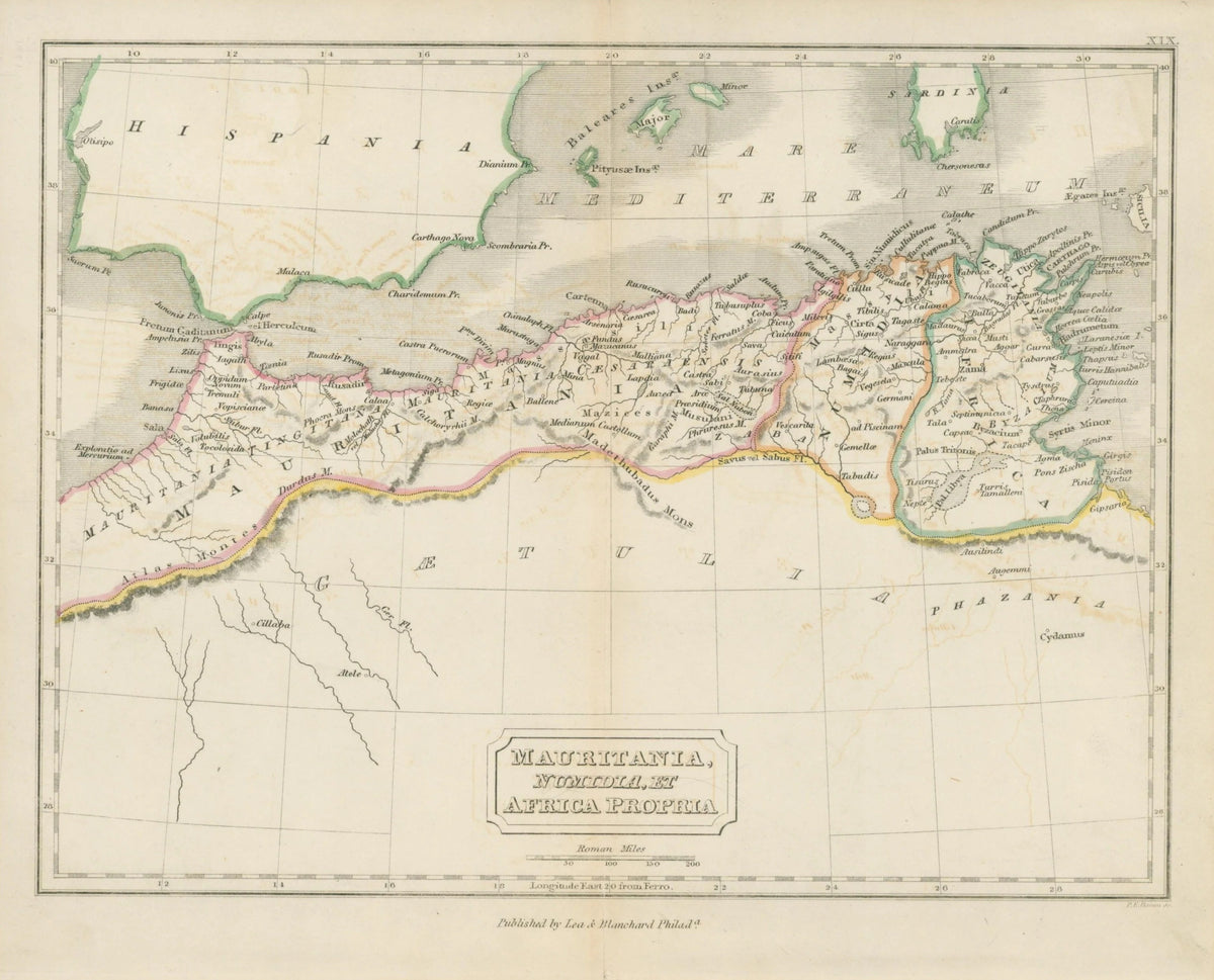 Mauritania & Africa Proper, Antique Map - Original Vintage Map