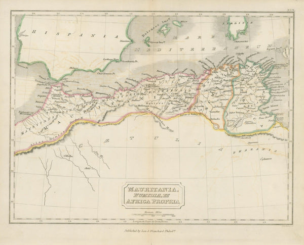 Mauritania & Africa Proper, Antique Map - Original Vintage Map