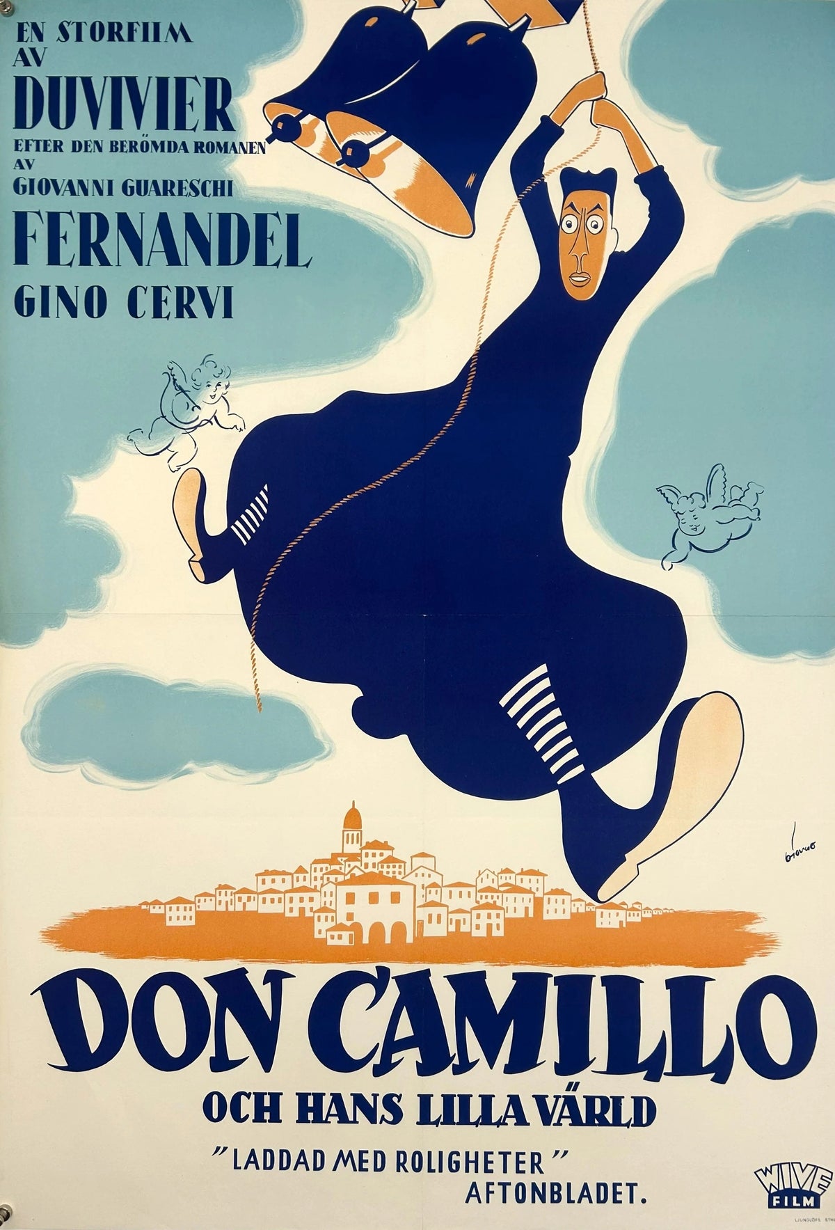 The Little World of Don Camillo, Swedish Release - Original Vintage Poster