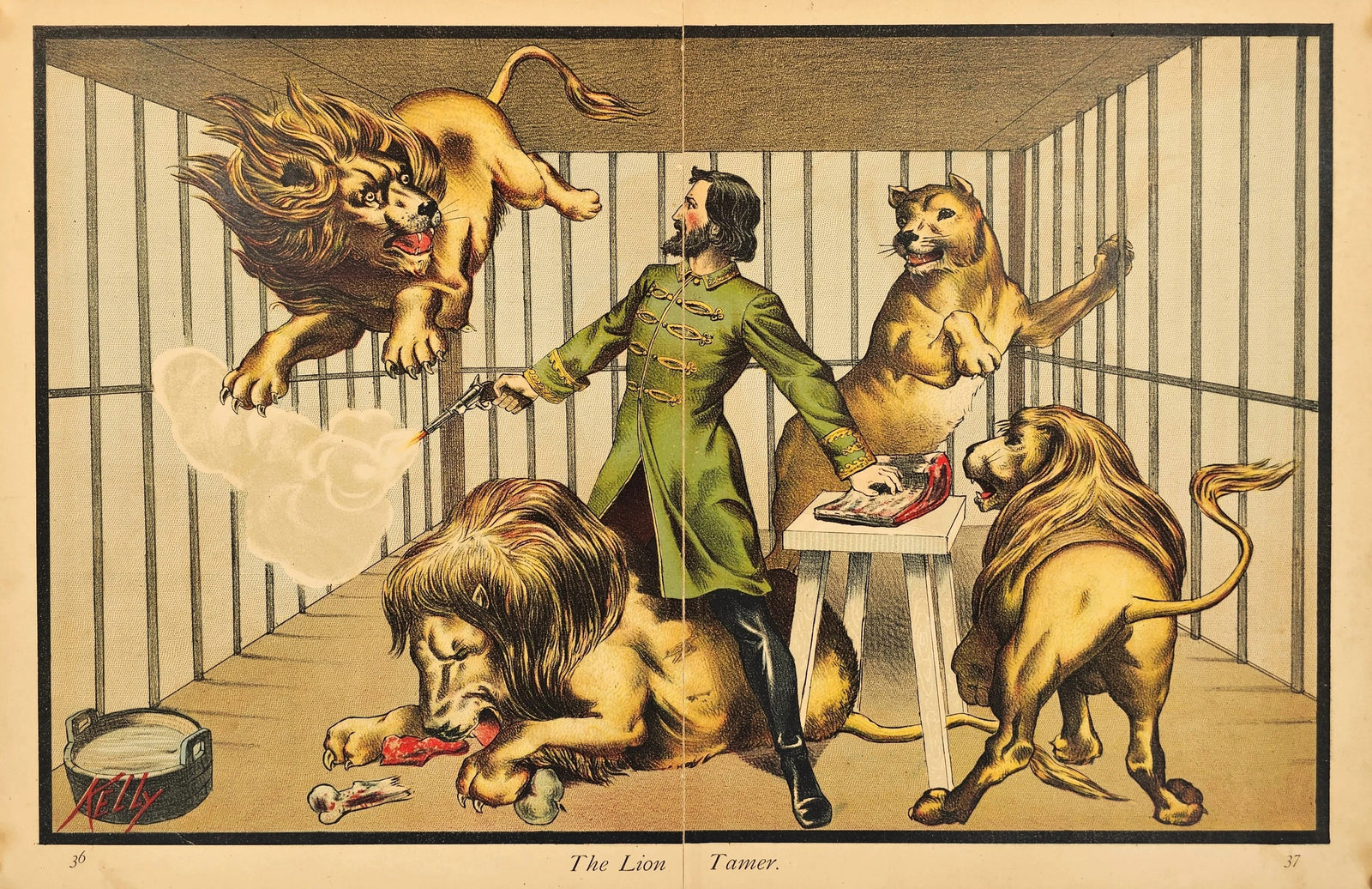 The Lion Tamer - Original Antique Print: