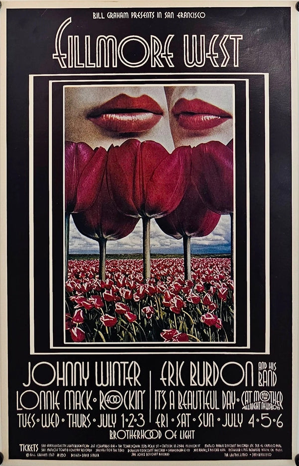 Johnny Winter, Eric Burdon by David Singer (BG-180-1) - Original Vintage Poster