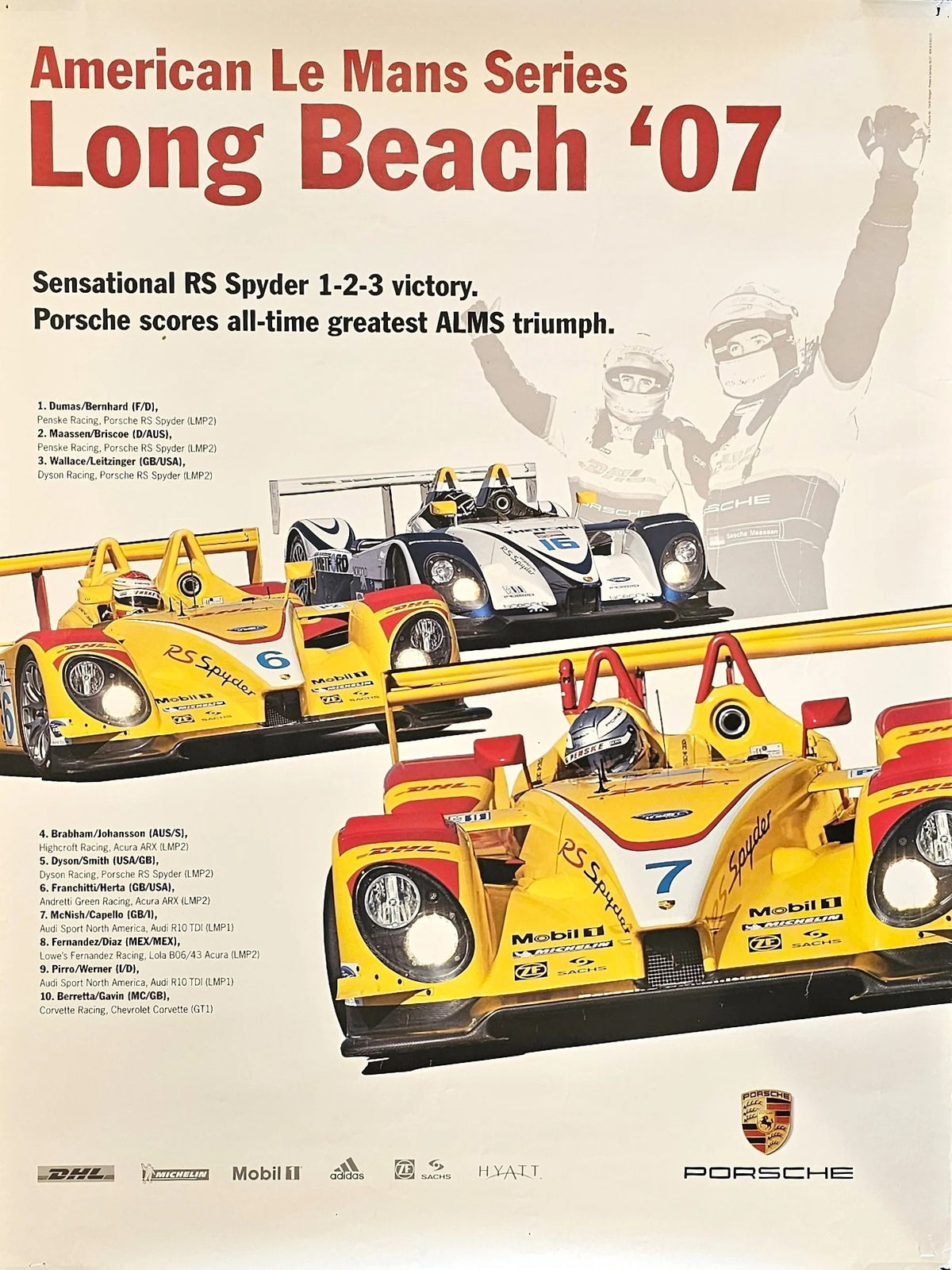 Porsche RS American Le Mans Series Long Beach 2007 Poster - Original Vintage Poster