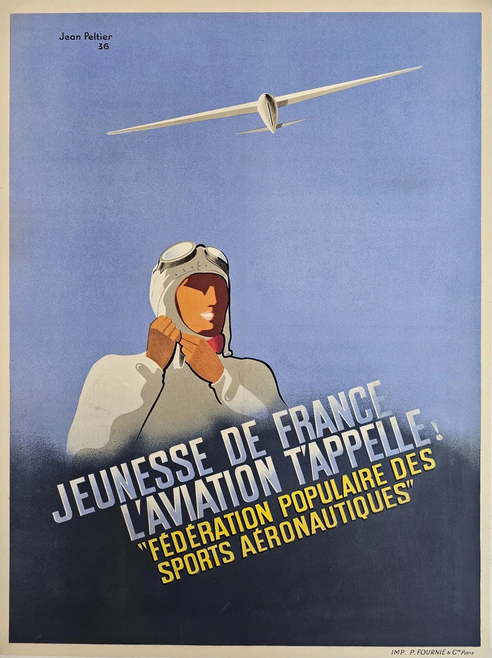 Aviation Calls You by Jean Pellier - Original Vintage Poster
