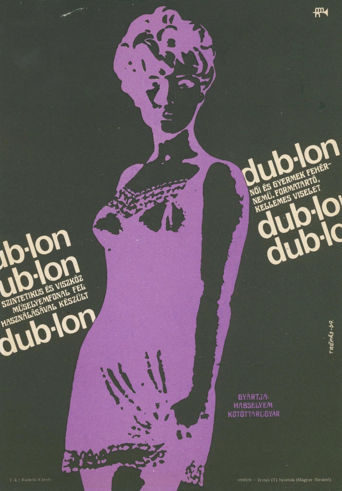 Dub-lon Lingere, Hungarian Tram Poster - Original Vintage Poster