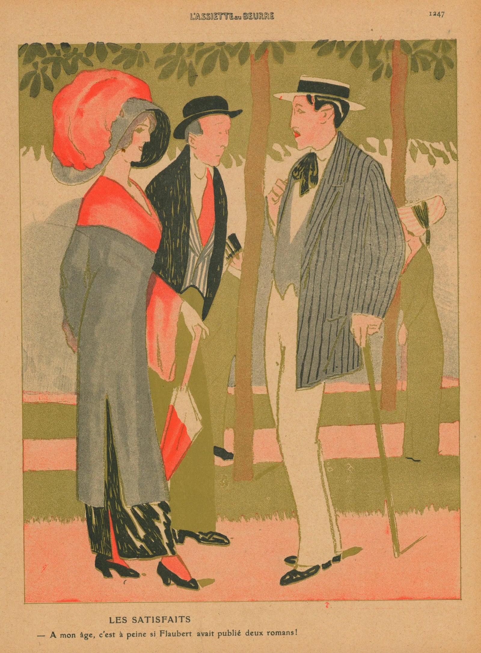 The Satisfied Ones- L'Assiette au Beurre - Original Vintage Illustration