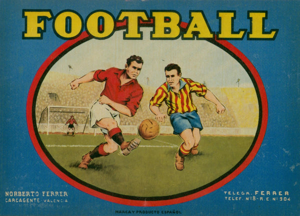 Football, Spanish Crate Label - Original Vintage Product Label: