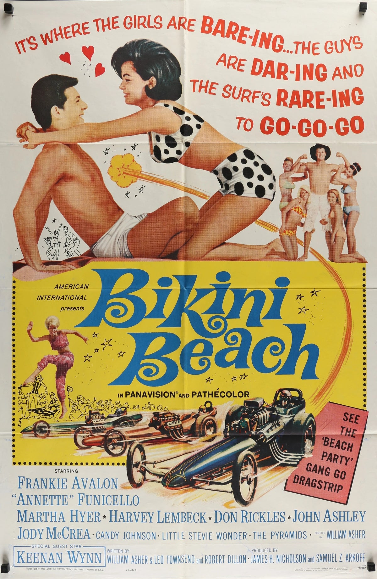 Bikini Beach 1sh 1964 with Frankie Avalon and Annette Funicello - Original Vintage Poster