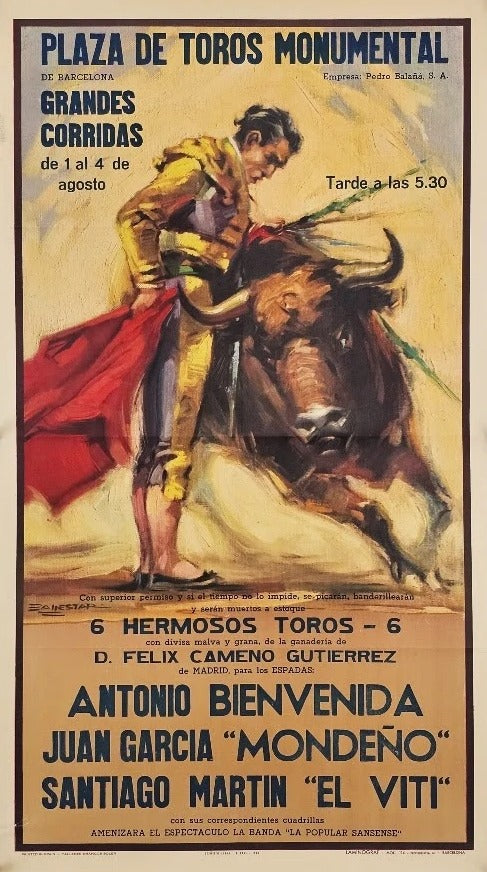Plaza de Toros, Barcelona - Original Vintage Poster