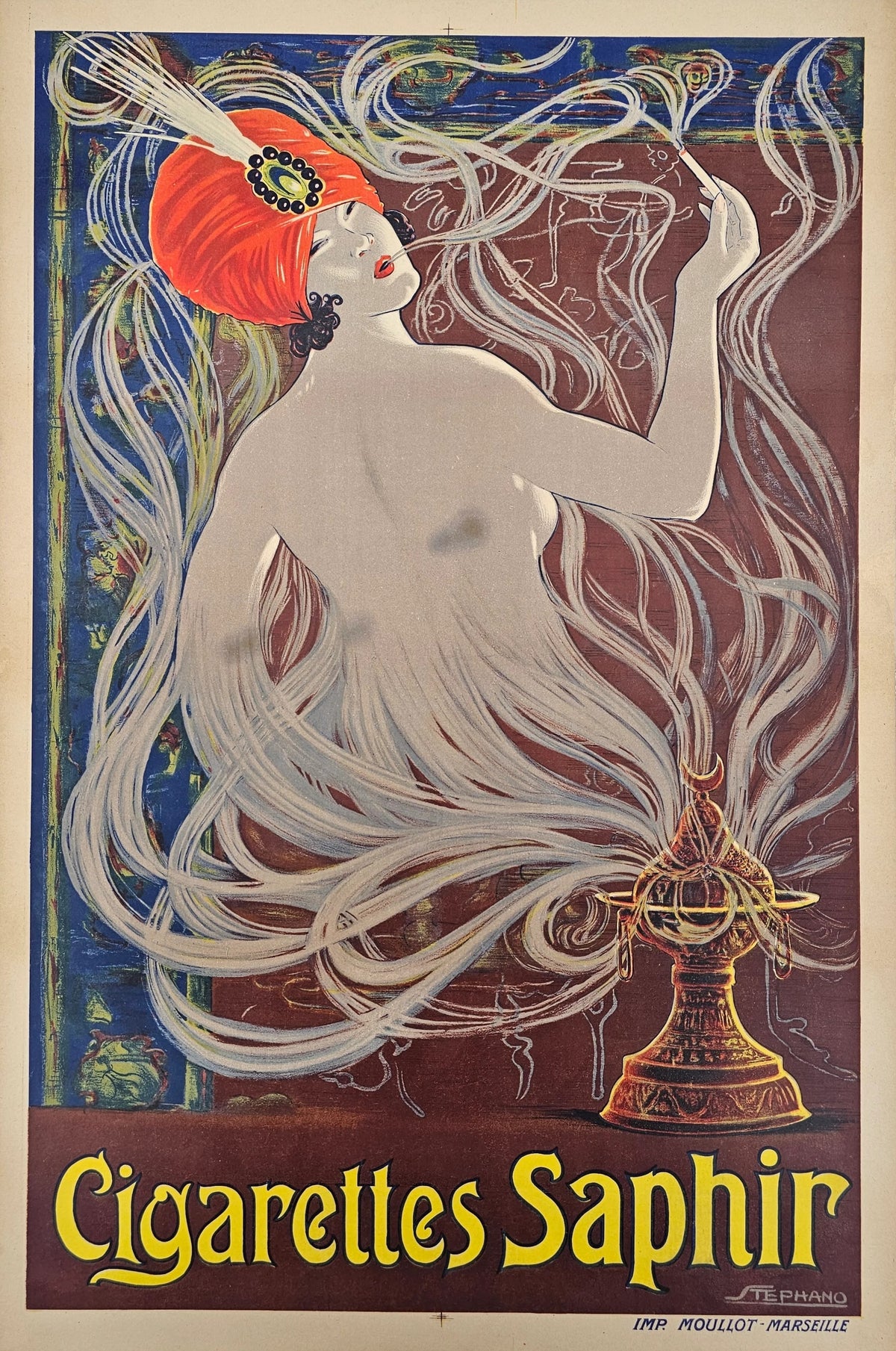 Cigarettes Saphir - Original Vintage Poster
