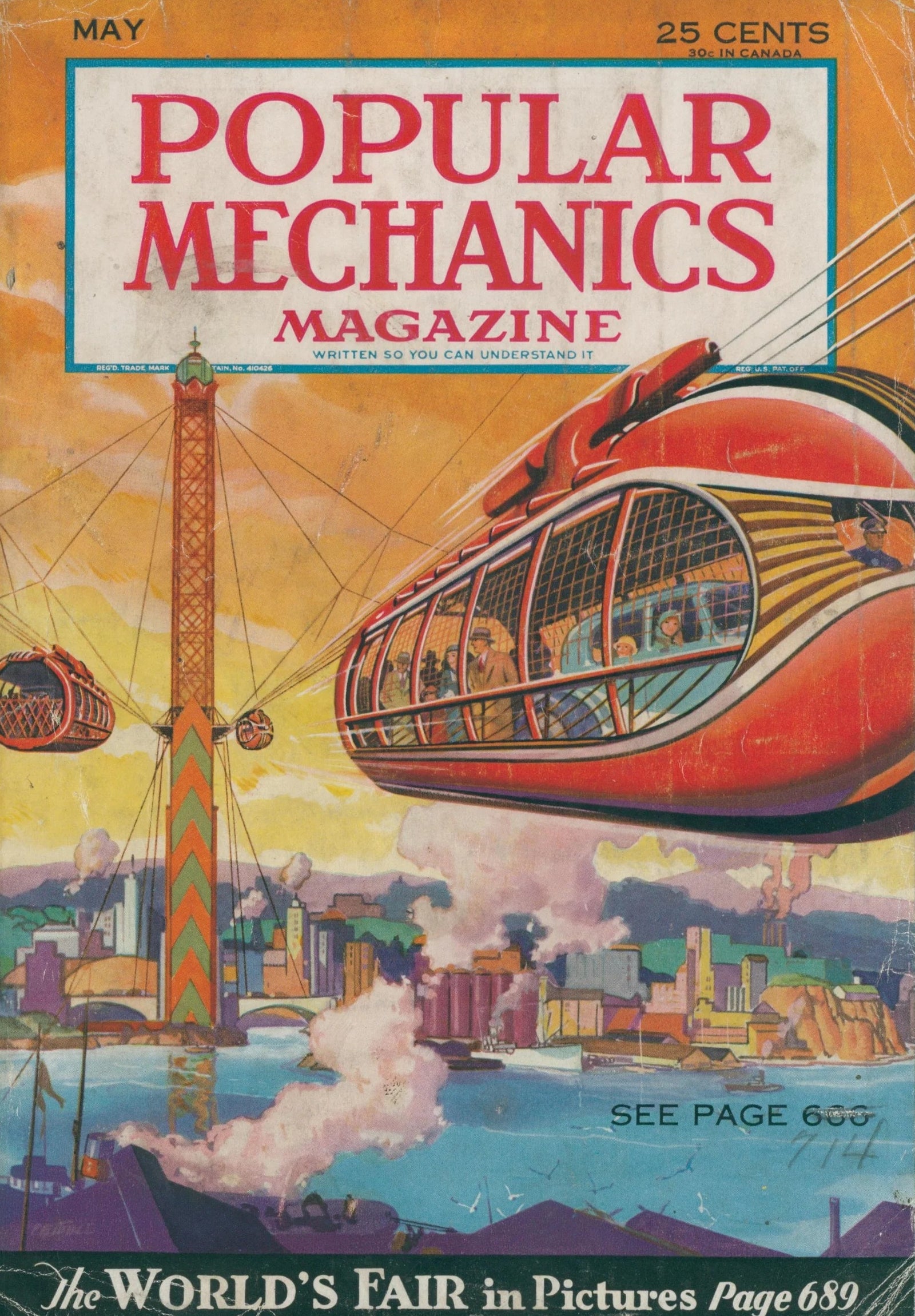 The World's Fair- Popular Mechanics - Original Vintage Cover Art: