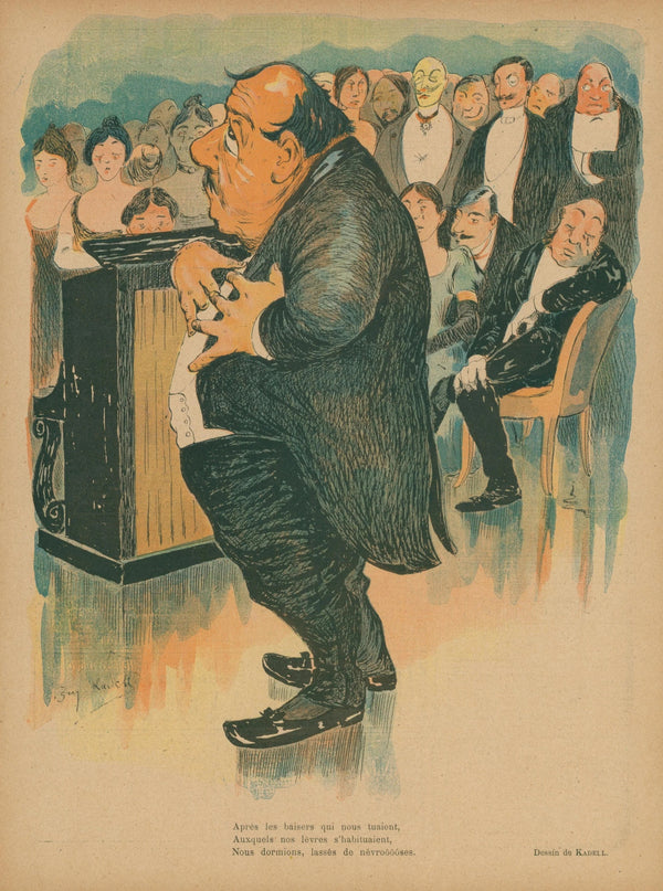 After the Kisses, Le Rire  - Original Vintage Illustration