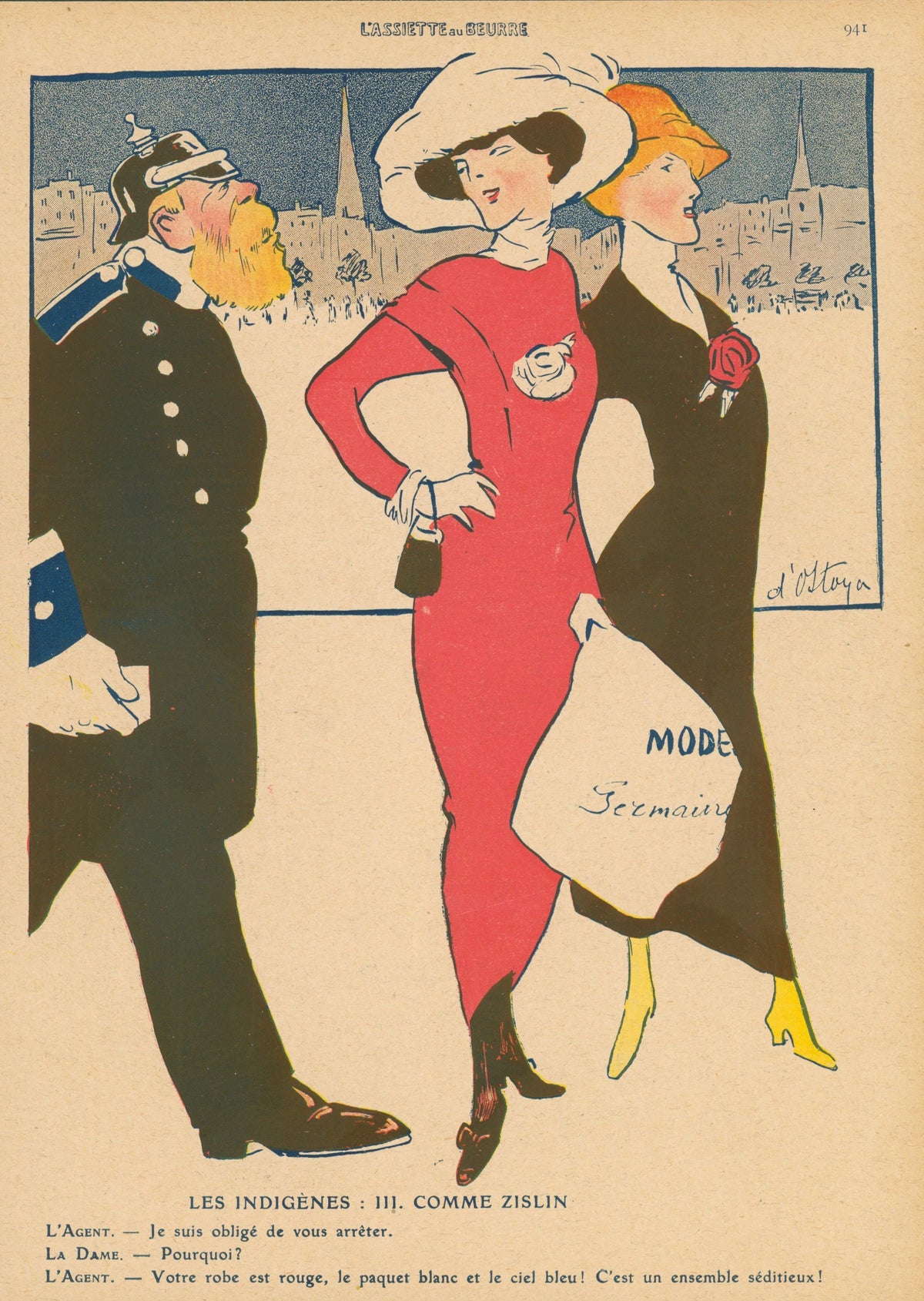 The Natives, L'Assiette au Beurre. - Original Vintage Illustration