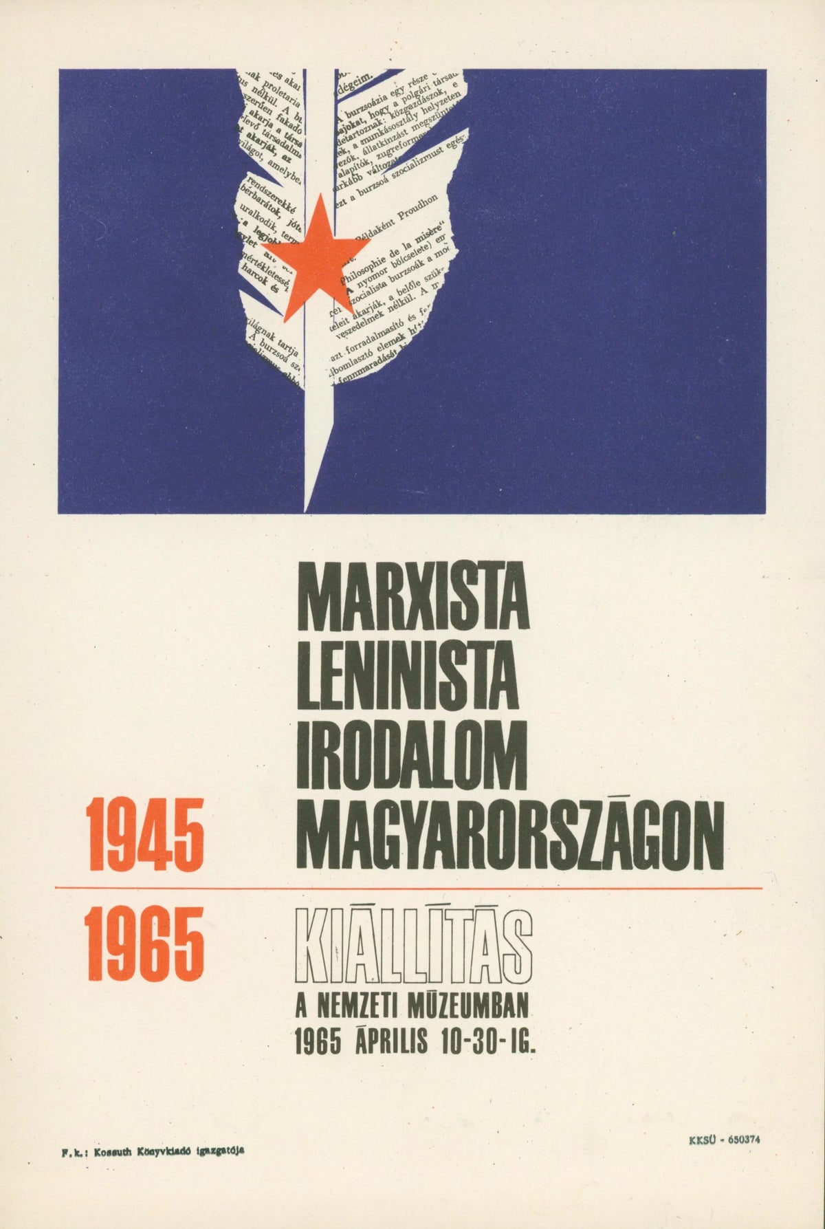 Marxist-Leninist Literature Exhibit, Hungarian Tram Poster - Original Vintage Poster