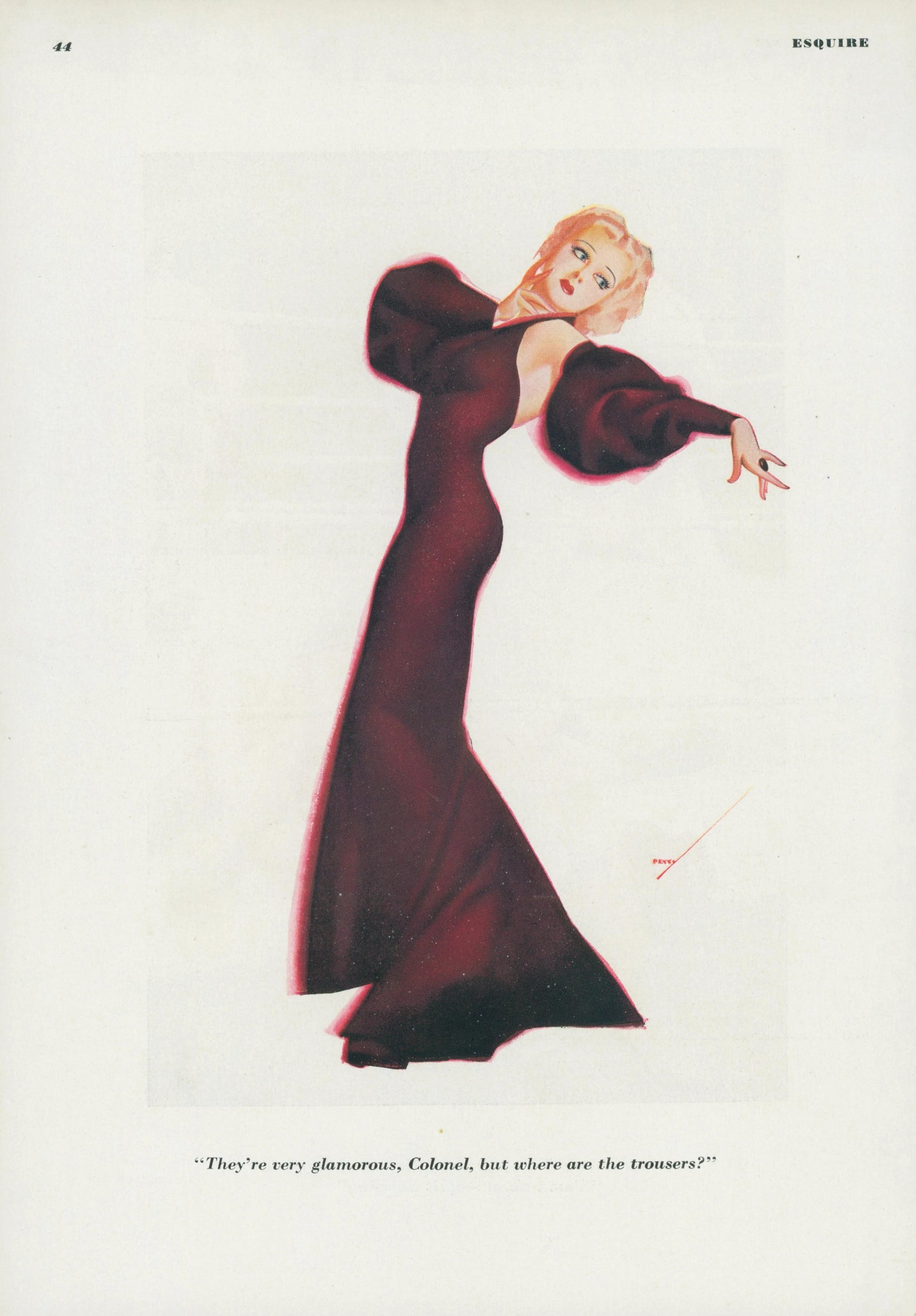 Very Glamorous by George Petty - Original Vintage Illustration
