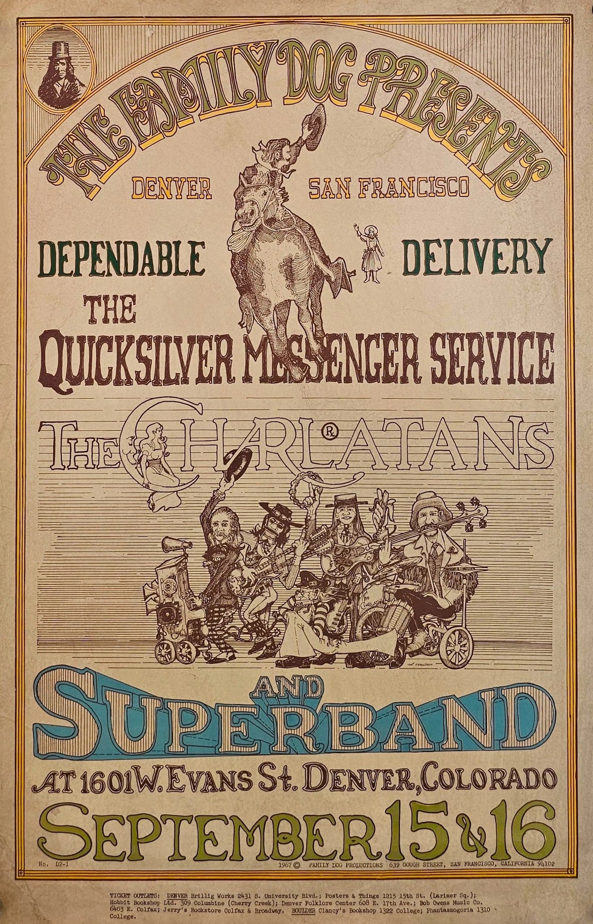 Quicksilver Messenger Service, Charlatans (FDD-2) - Original Vintage Poster