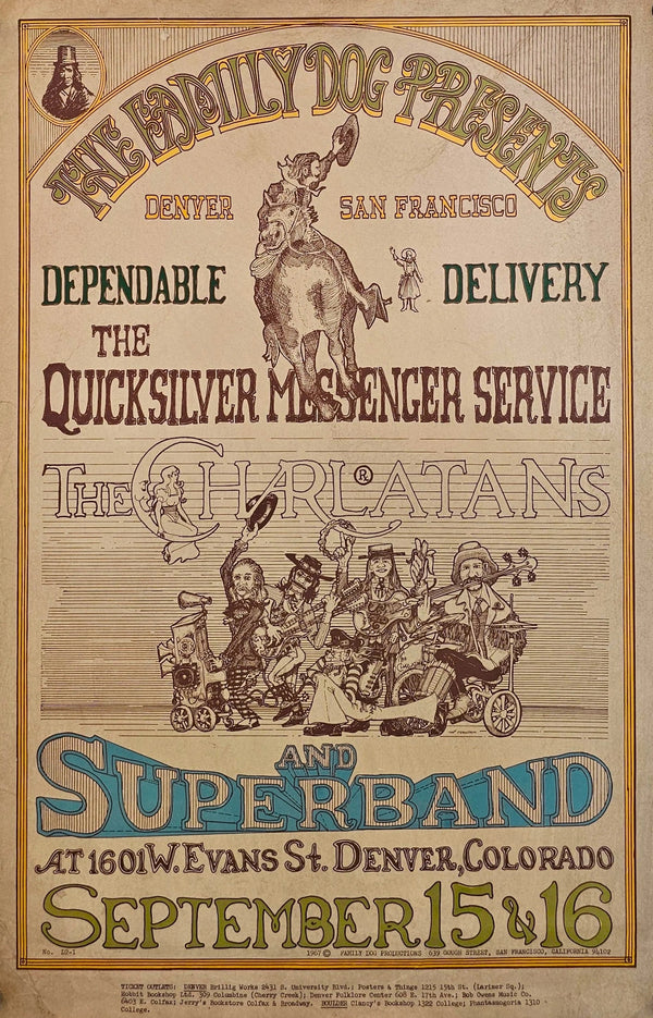 Quicksilver Messenger Service, Charlatans (FDD-2) - Original Vintage Poster