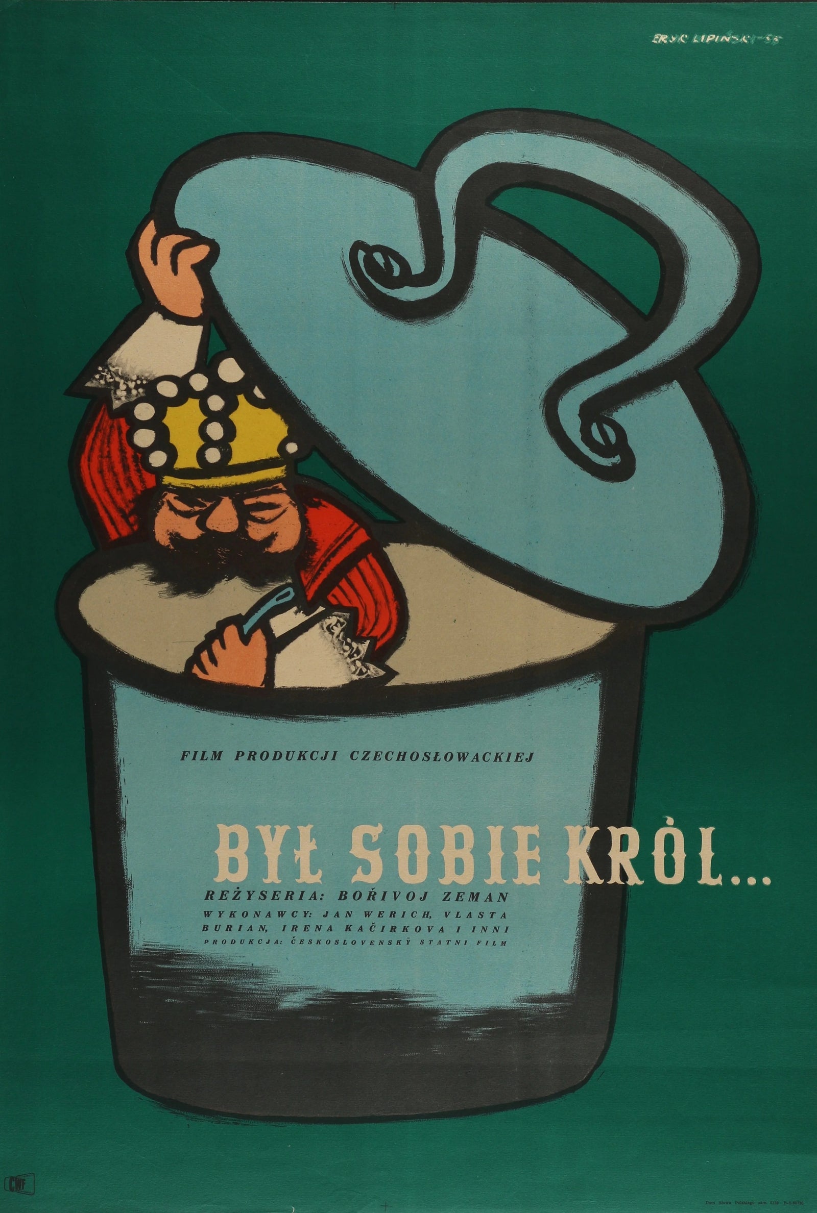 THERE WAS ONCE A KING Polish 23x34 1956 - Original Vintage Poster
