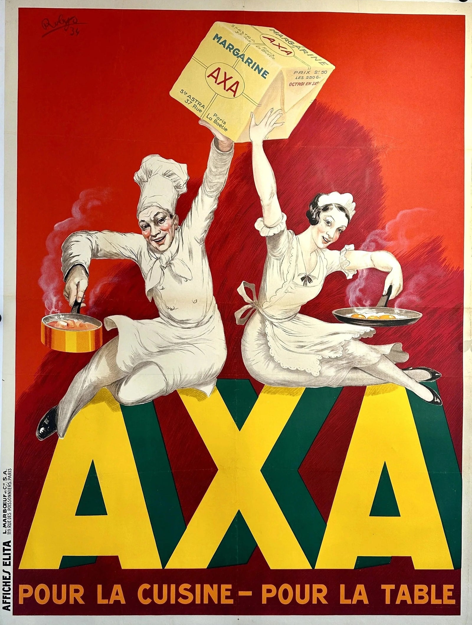 AXA Margarine by Robys - Original Vintage Poster