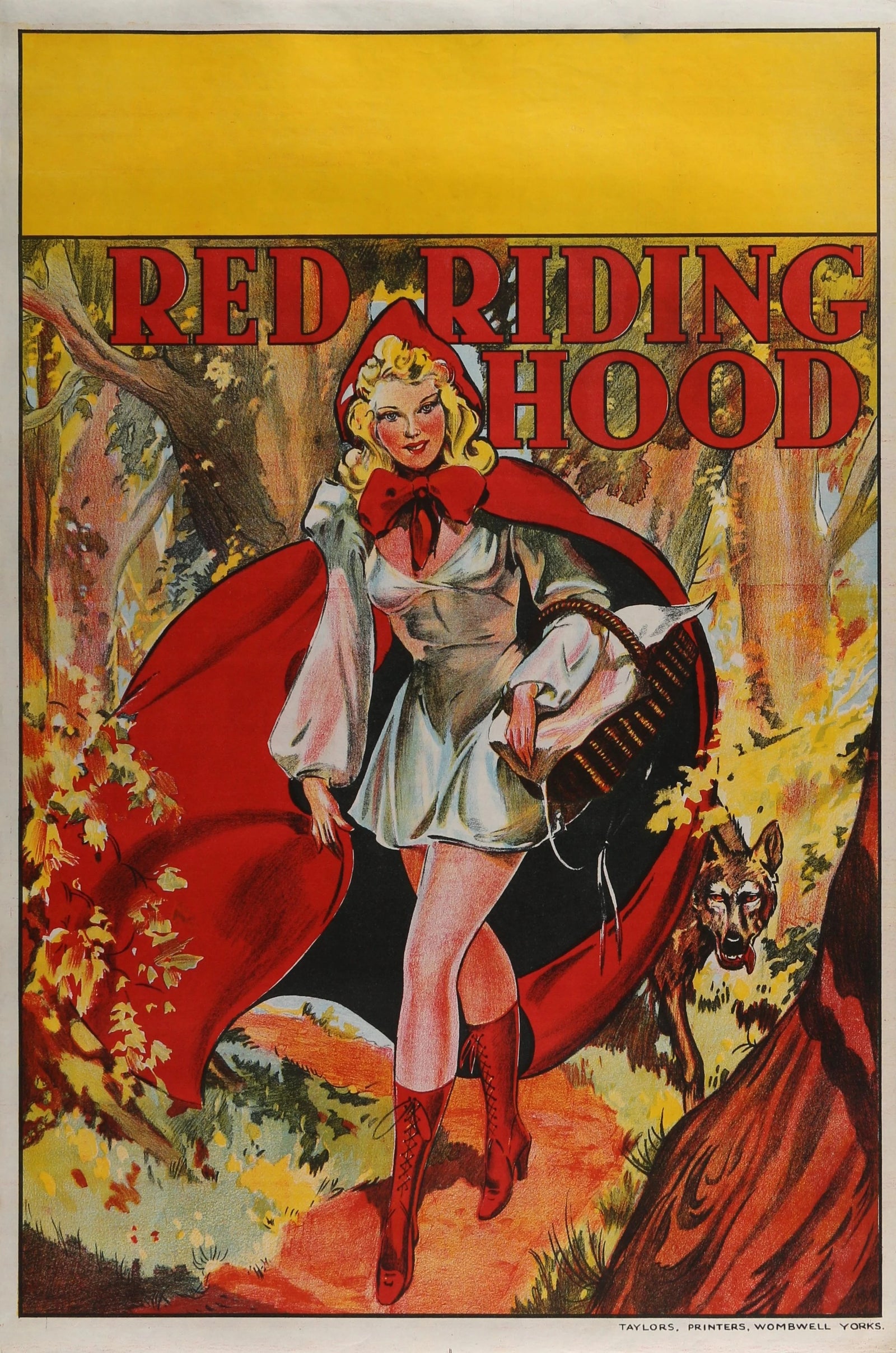 Red Riding Hood, English Stage Play - Original Vintage Poster