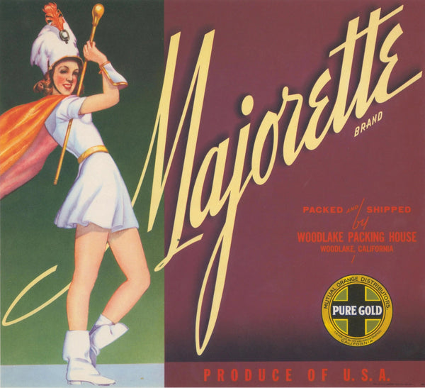 Majorette Brand, California Crate Label - Original Vintage Product Label: