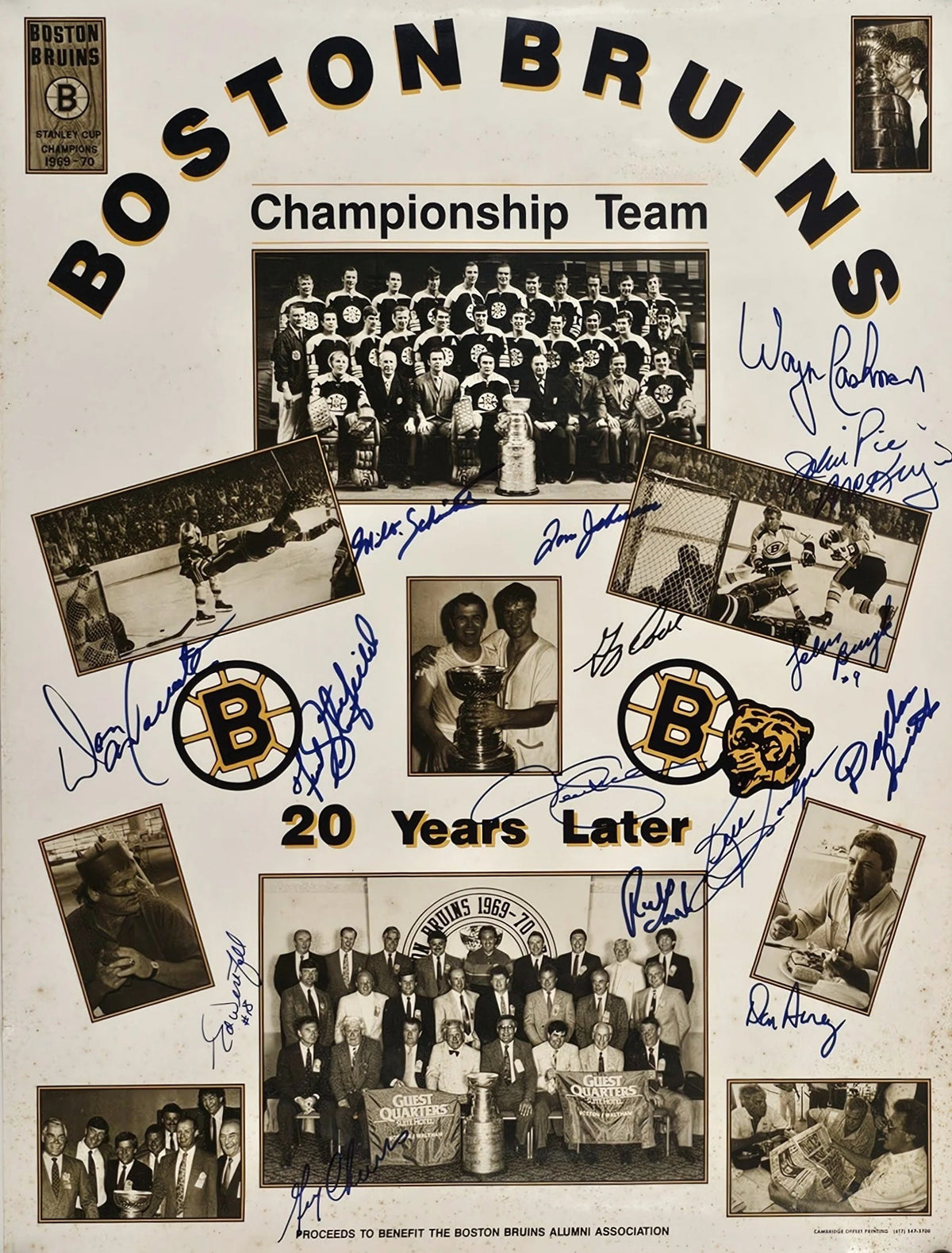 Boston Bruins (Signed) - Original Vintage Poster