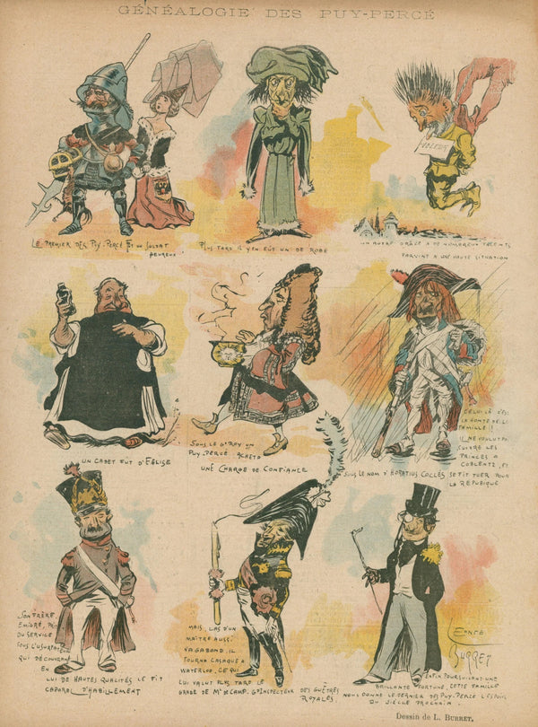 Genealogy, Le Rire - Original Vintage Illustration