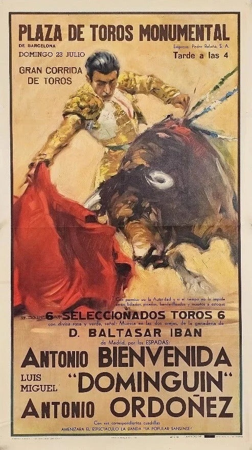 Plaza de Toros, Barcelona - Original Vintage Poster