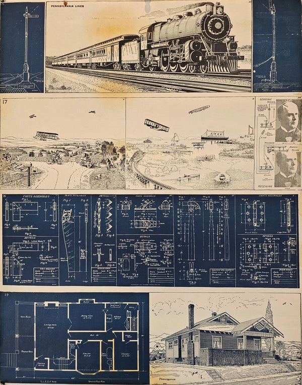 Industrial Education Scroll - Original Vintage Poster