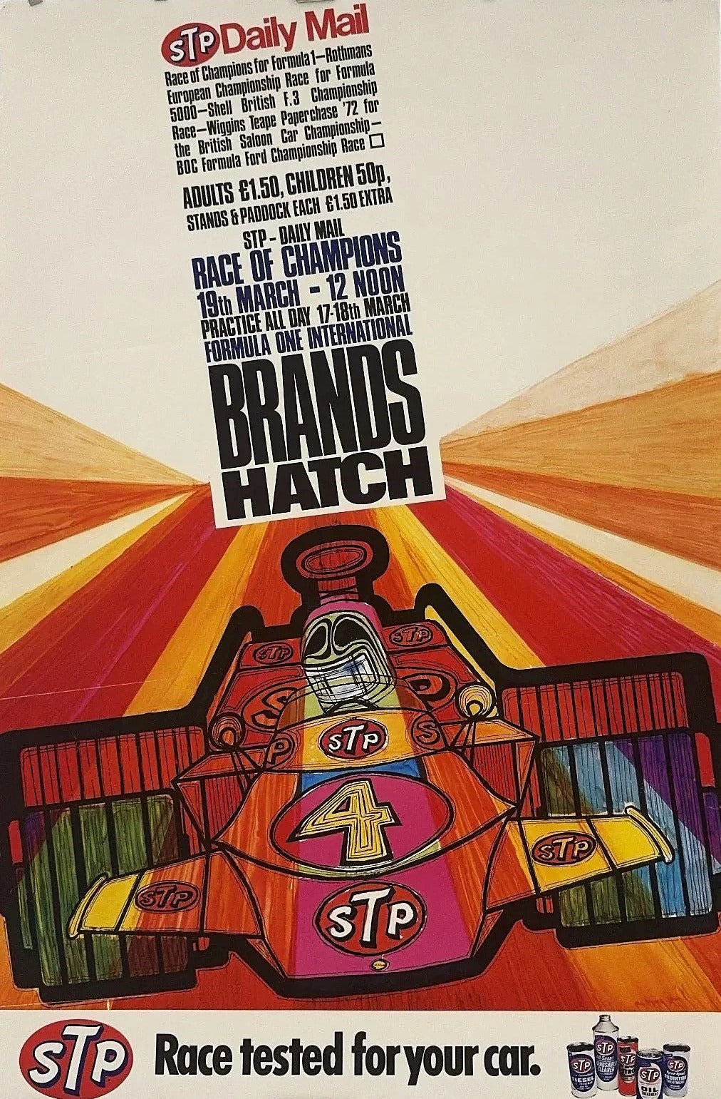 Rack of Champions, Brands Hatch Daily Mail Formula One - Original Vintage Poster