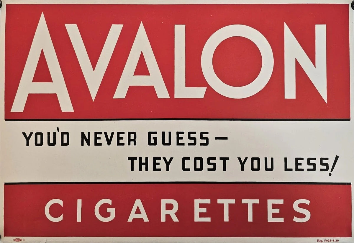 Avalon Cigarettes - Original Vintage Poster