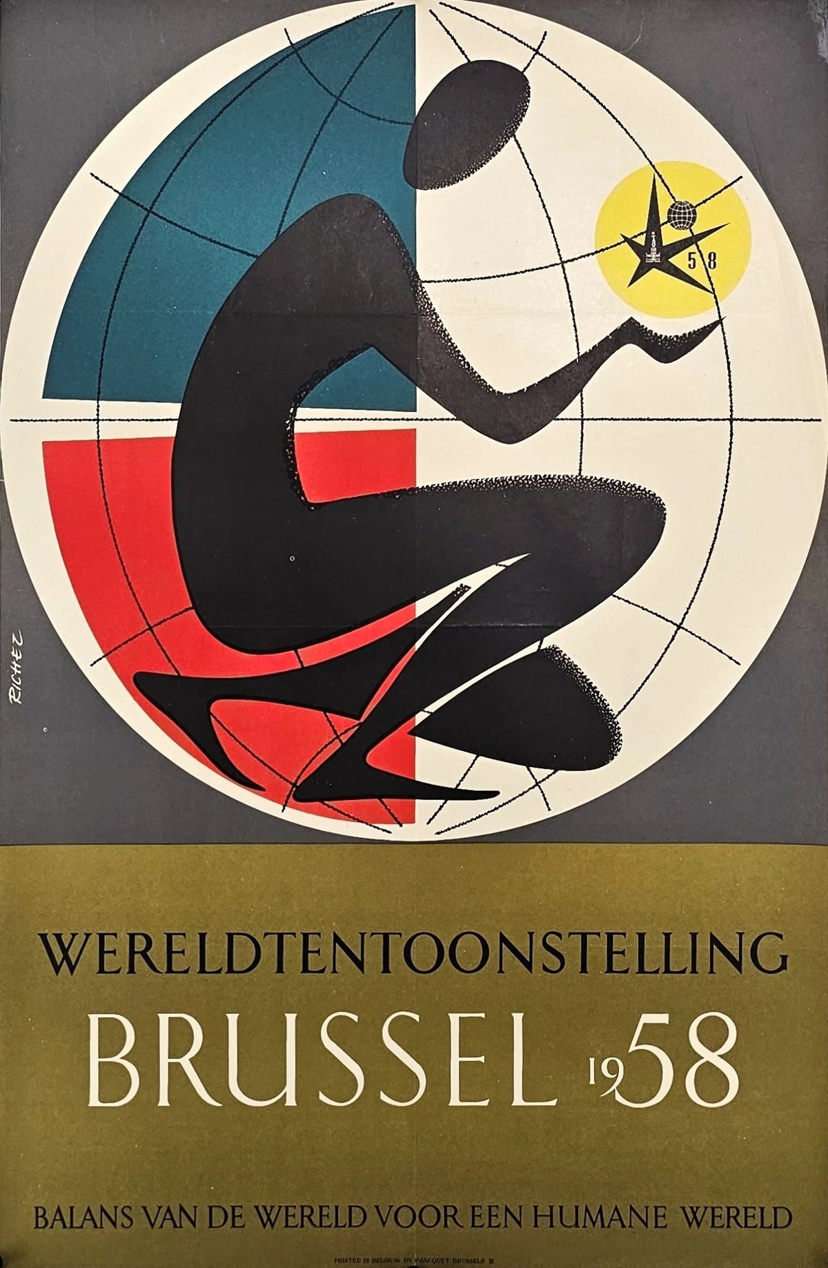 Balance of a Humane World, Brussels  - Original Vintage Poster