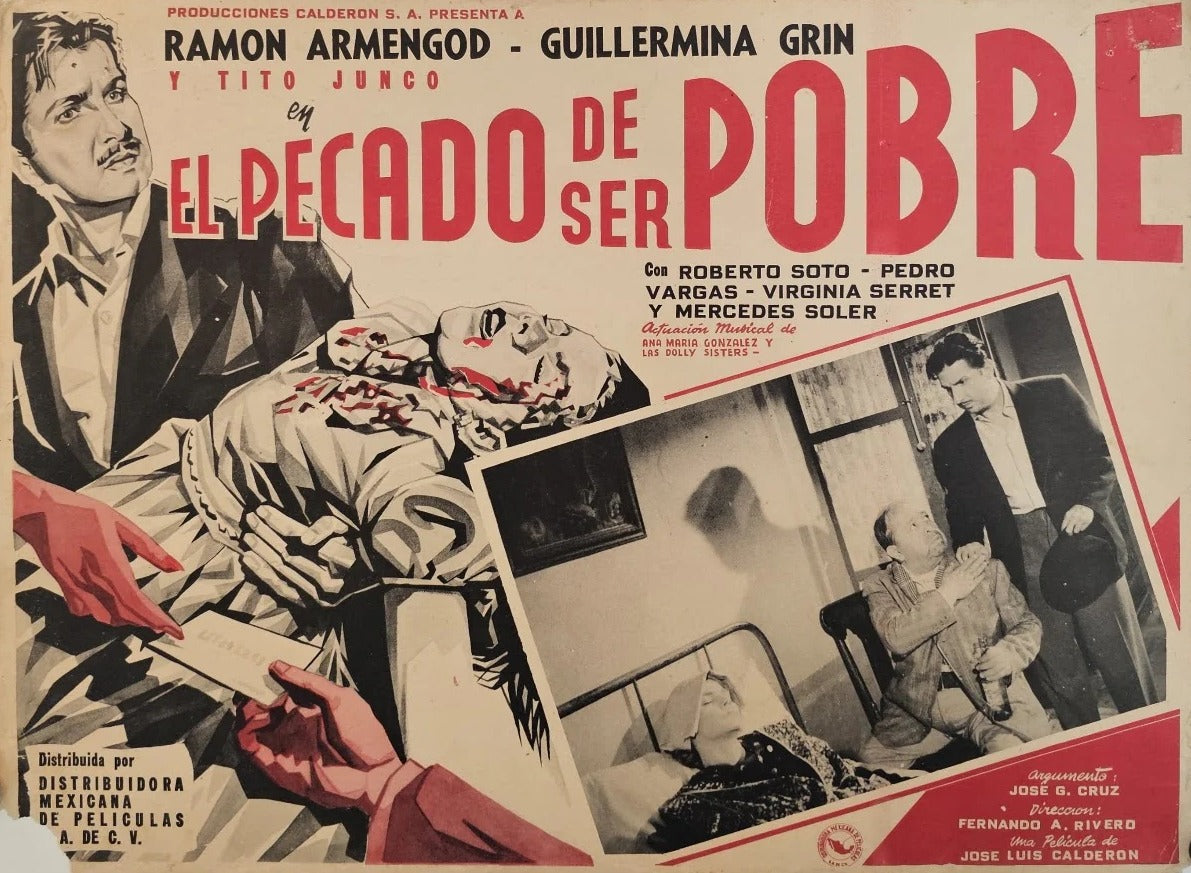 El Pecado de Ser Pobre, Lobby Card - Original Vintage Window Card: