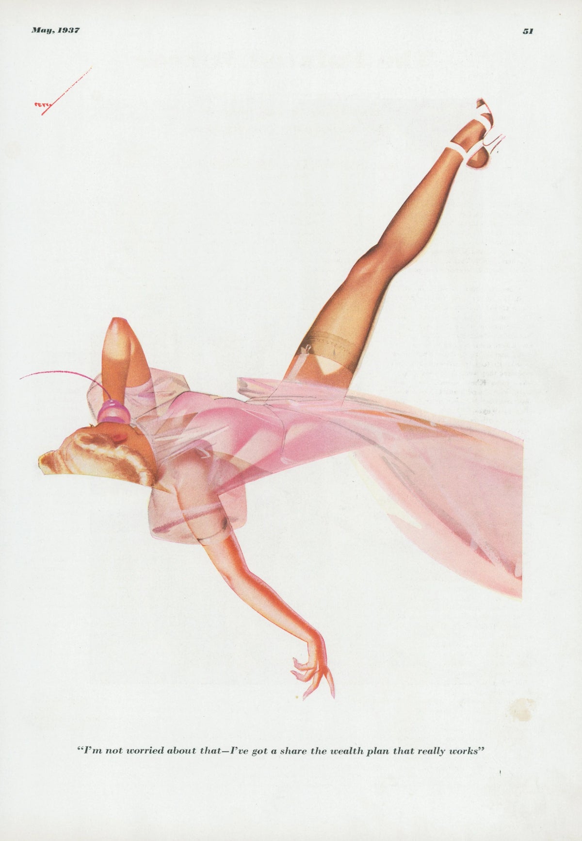 I'm Not Worried About That by George Petty - Original Vintage Illustration