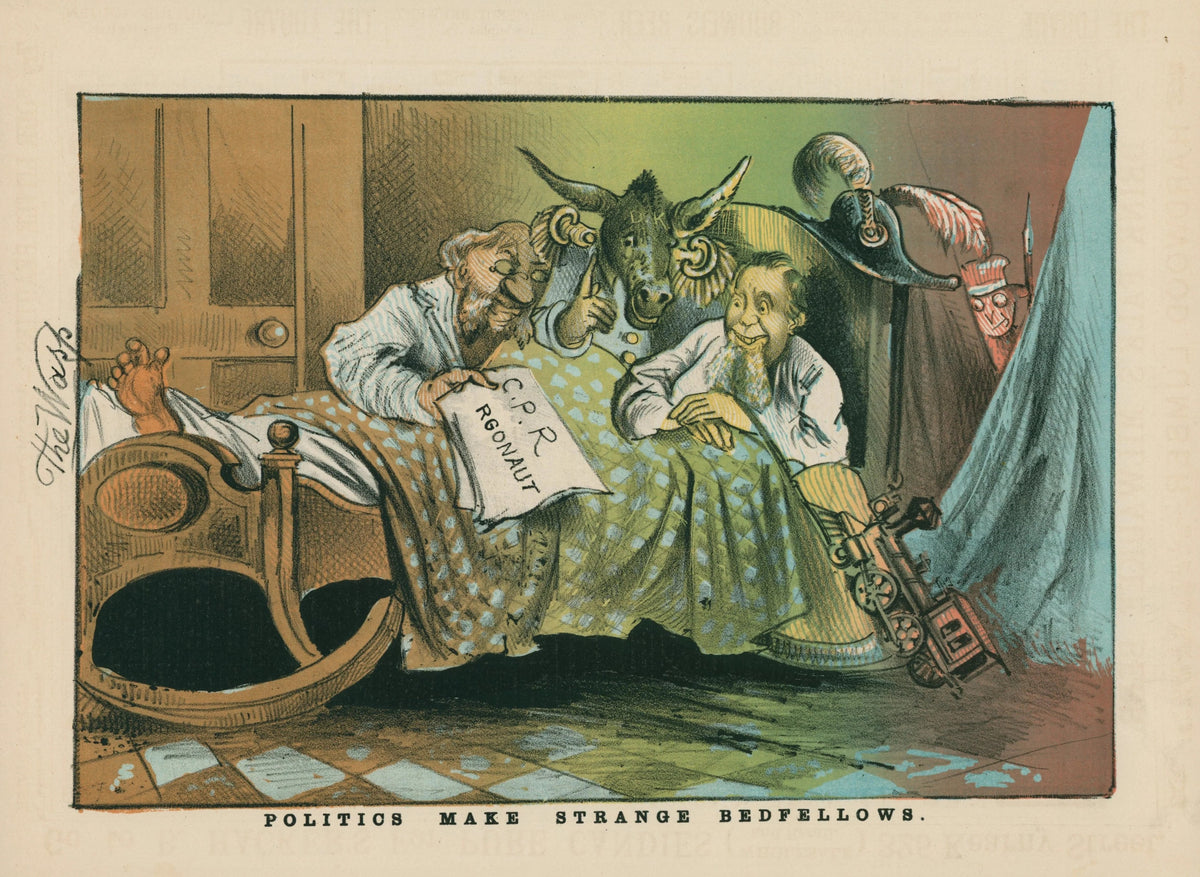 Politics Make Strange Bedfellows - Original Vintage Illustration