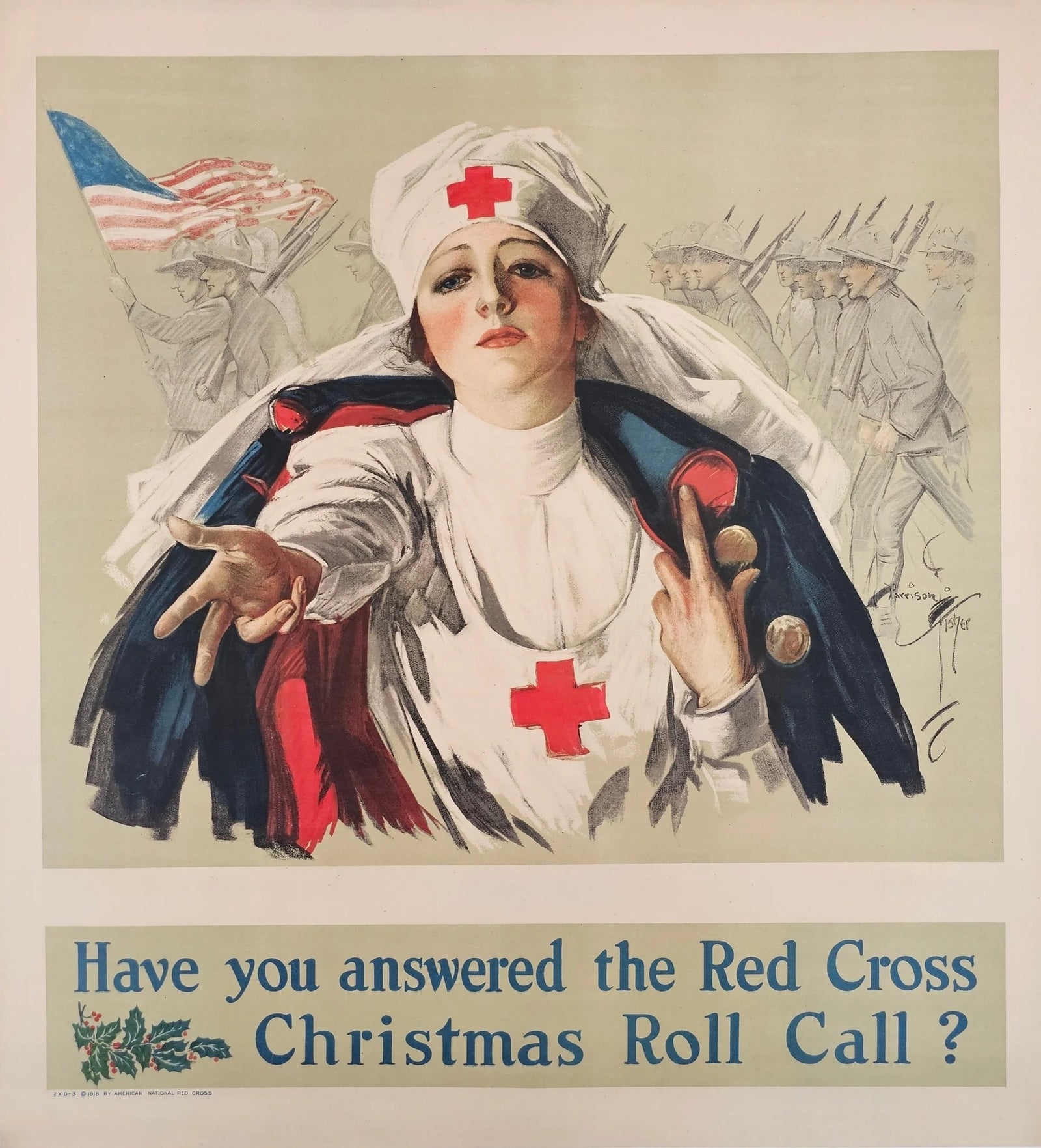 Red Cross by Harrison Fisher (WW1) - Original Vintage Poster