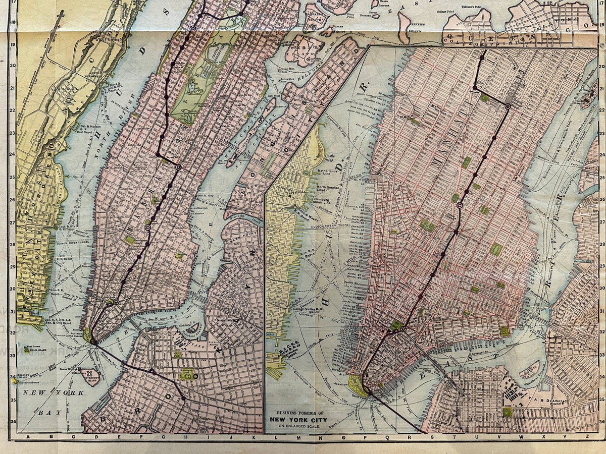 Map of New York City - Original Vintage Map
