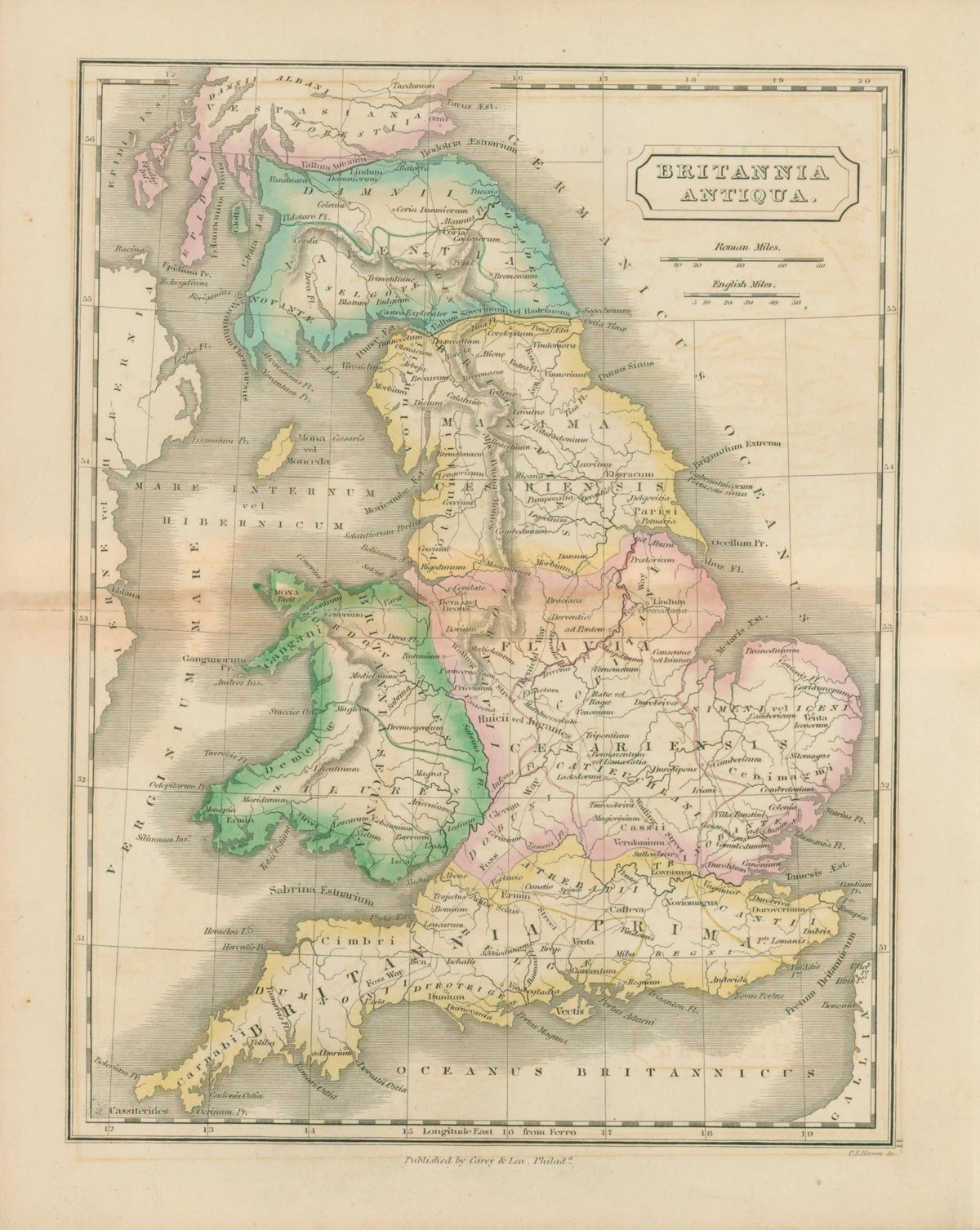 Ancient Britain, Antique Map - Original Vintage Map