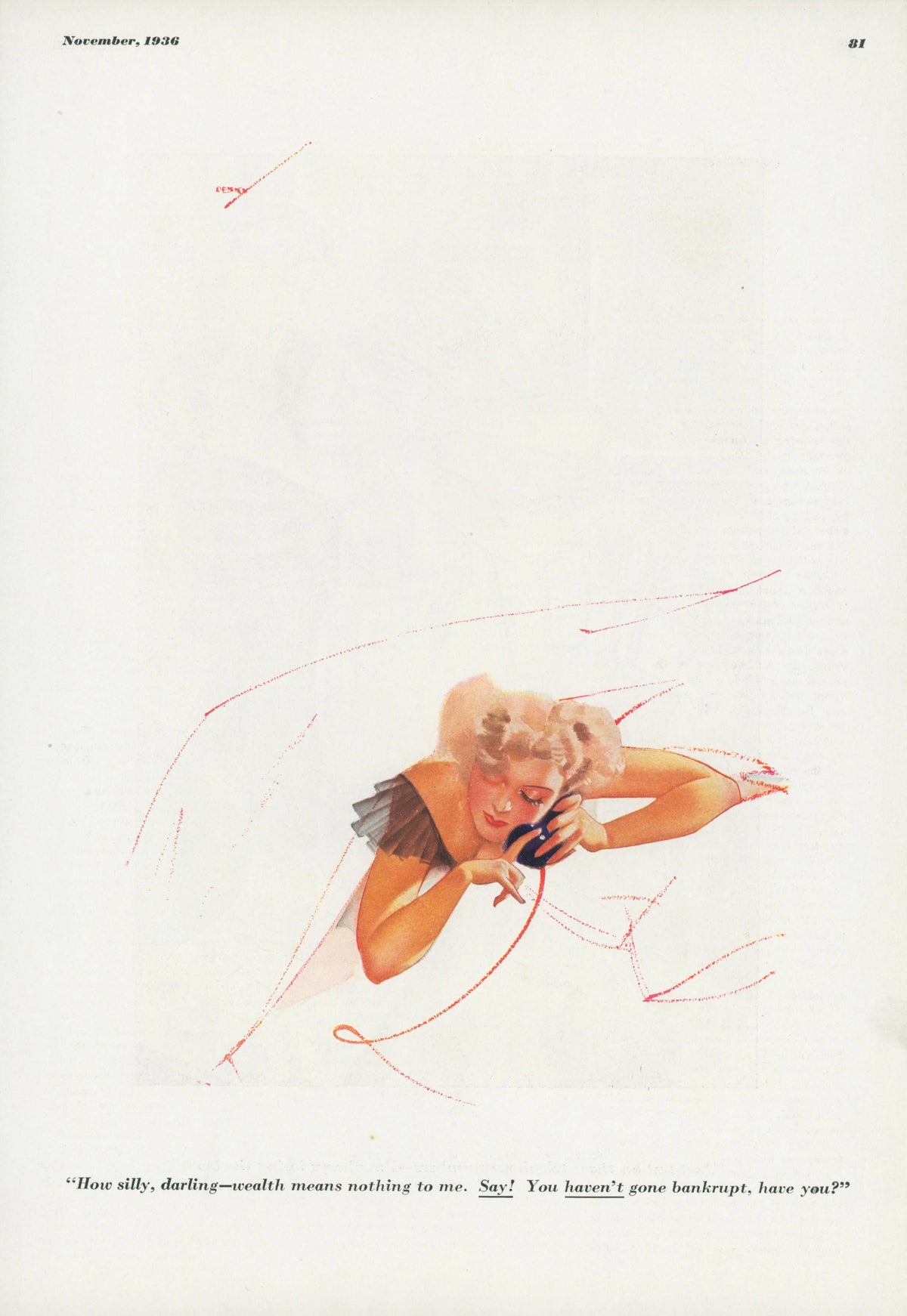 Silly Darling by George Petty - Original Vintage Illustration