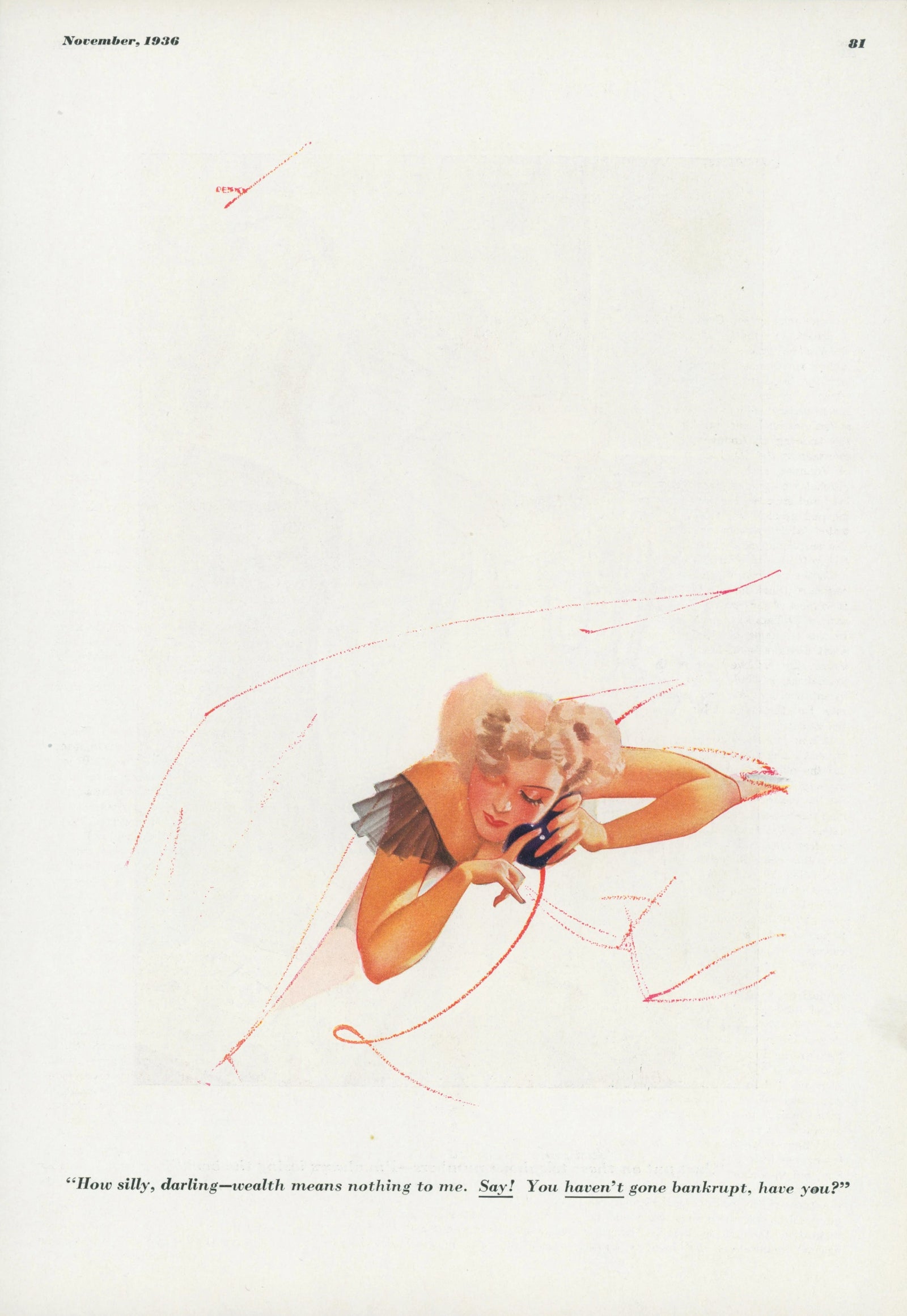 Silly Darling by George Petty - Original Vintage Illustration