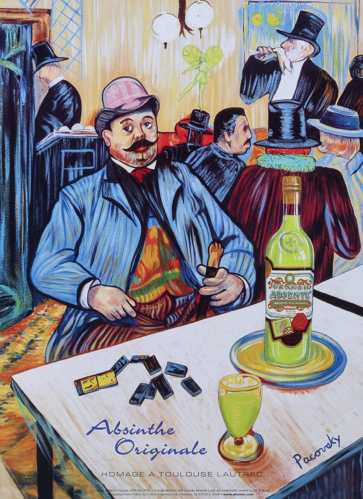 Homage to Toulouse-Lautrec, Absinthe - Original Vintage Poster