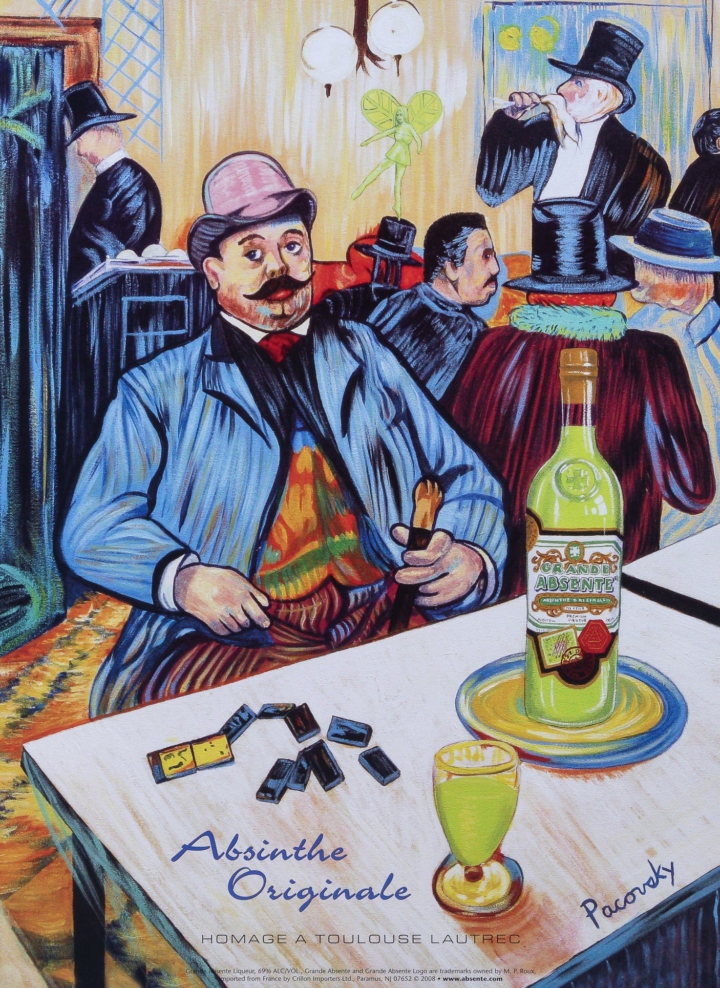 Homage to Toulouse-Lautrec, Absinthe - Original Vintage Poster