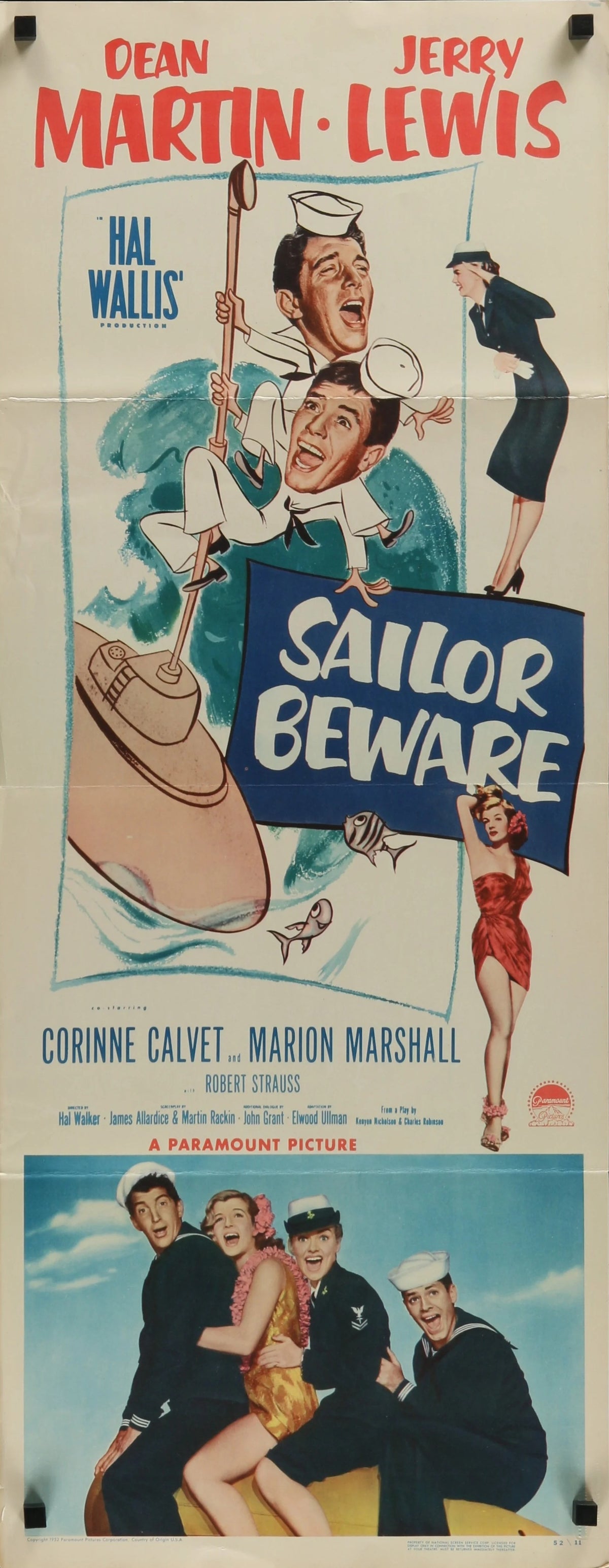 Sailor Beware, Dean Martin & Jerry Lewis - Original Vintage Poster