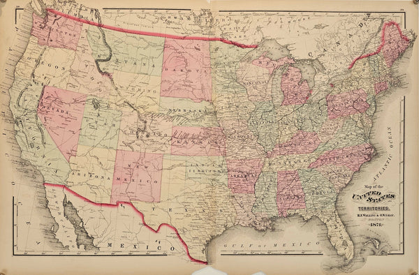 United States Territories - Original Vintage Map