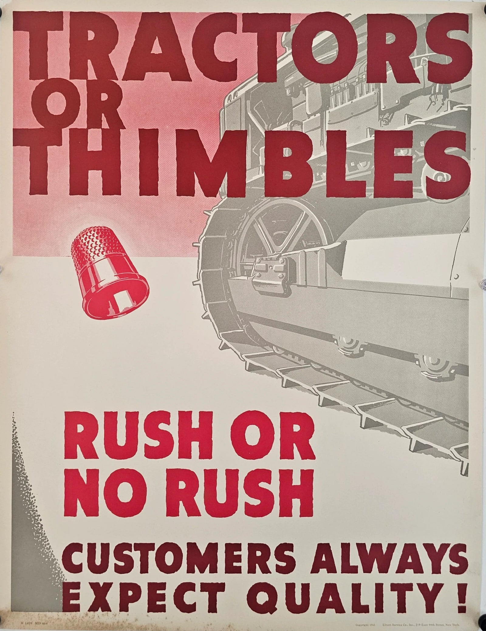 No Rush, Work Propaganda (WW2) - Original Vintage Poster