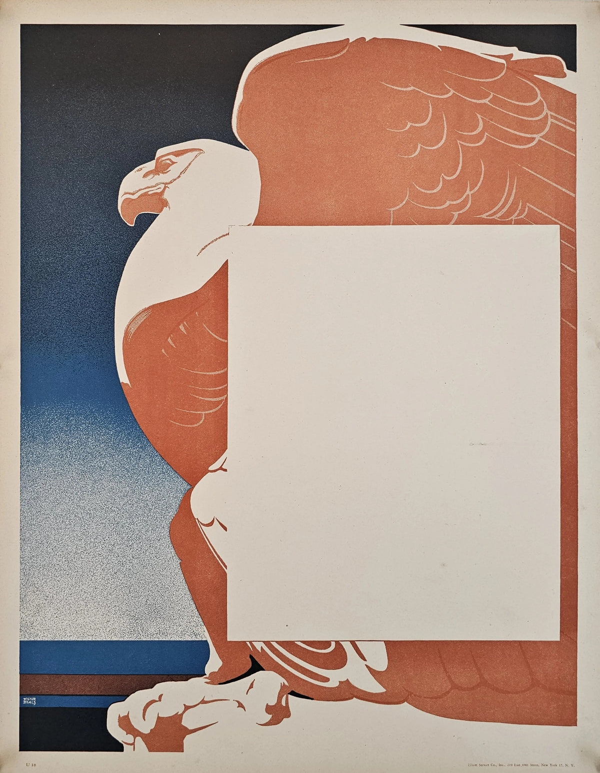 Bald Eagle, Work Propaganda (WW2) - Original Vintage Poster
