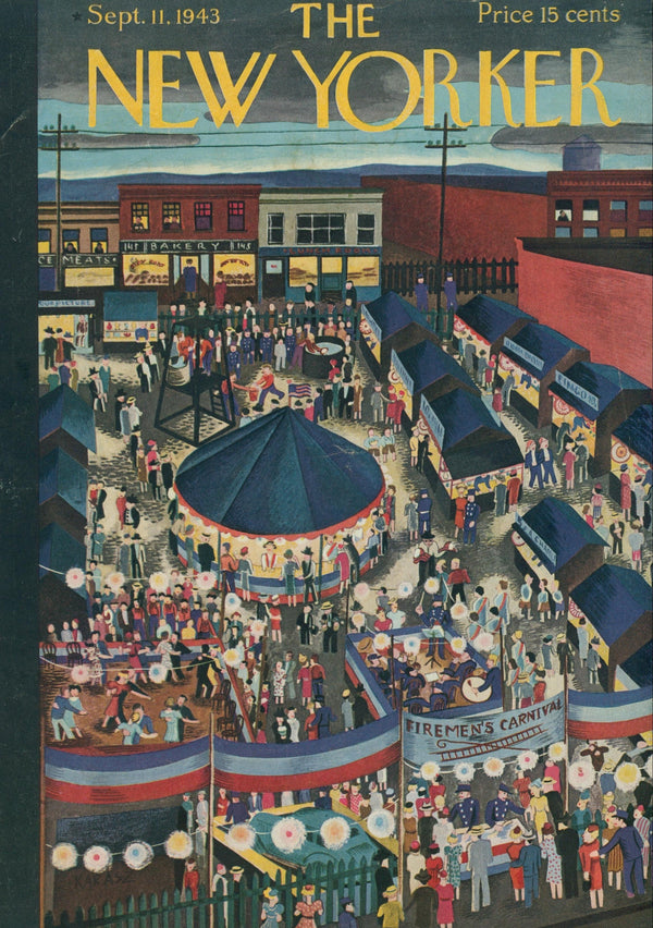 Firemen's Carnival- The New Yorker - Original Vintage Cover Art: